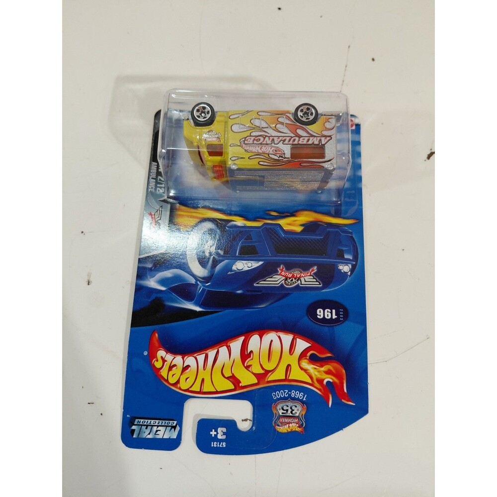 NIP Hot Wheels 2003 Final Run 1:64 Die Cast Yellow Ambulance - Picture 3 of 5